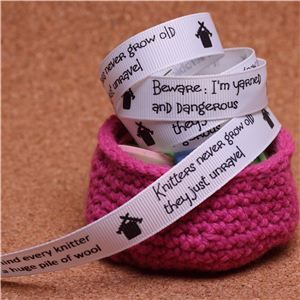 Knit Ribbons - 15mm Sentiment White